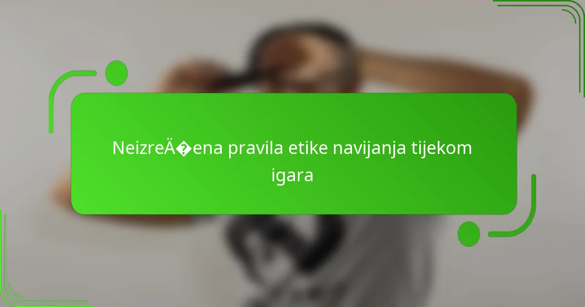 Neizrečena pravila etike navijanja tijekom igara