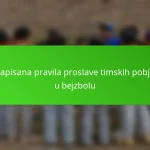 Nezapisana pravila proslave timskih pobjeda u bejzbolu