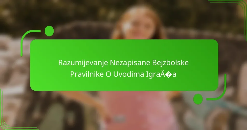 Razumijevanje Nezapisane Bejzbolske Pravilnike O Uvodima Igrača