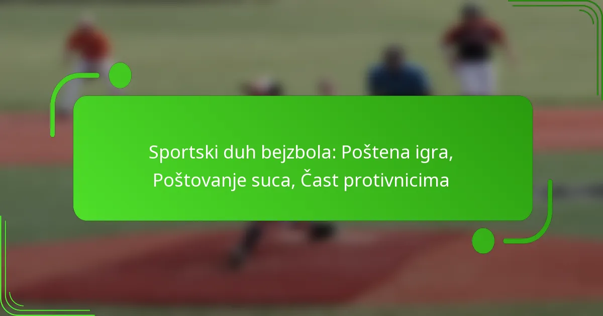 Sportski duh bejzbola: Poštena igra, Poštovanje suca, Čast protivnicima