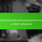 Značaj pokazivanja poštovanja prema sucima u teškim odlukama